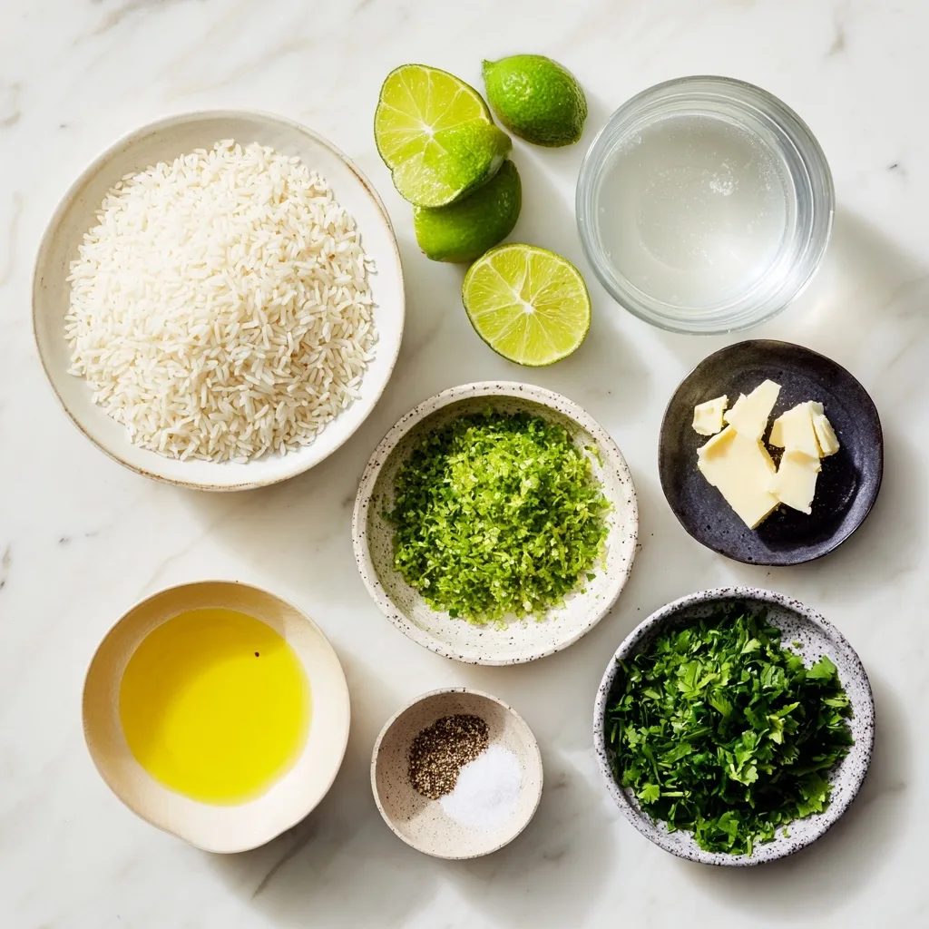 Ingredients for Zesty Cilantro Lime Rice with Fresh Ingredients