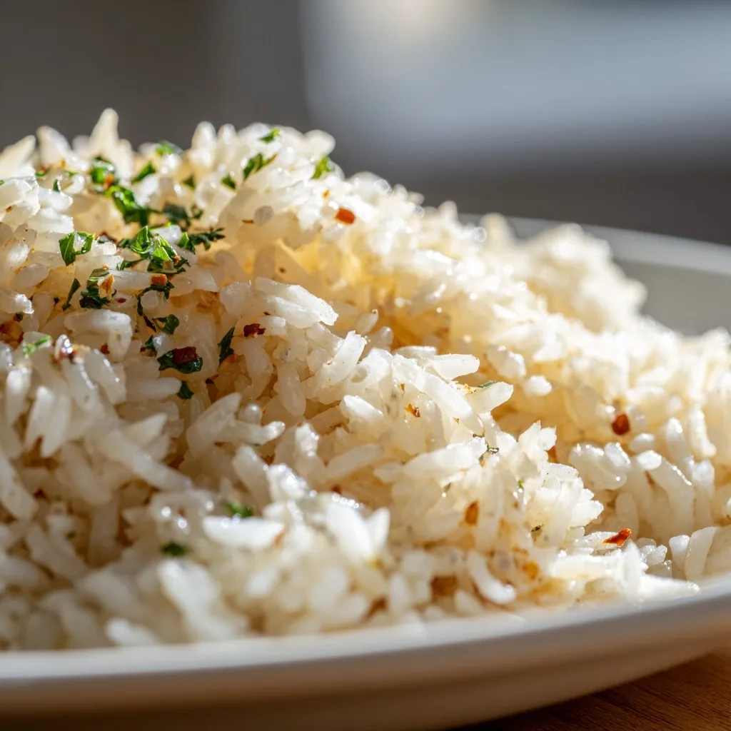 Flavorful Garlic Butter Rice with Fresh Parsley