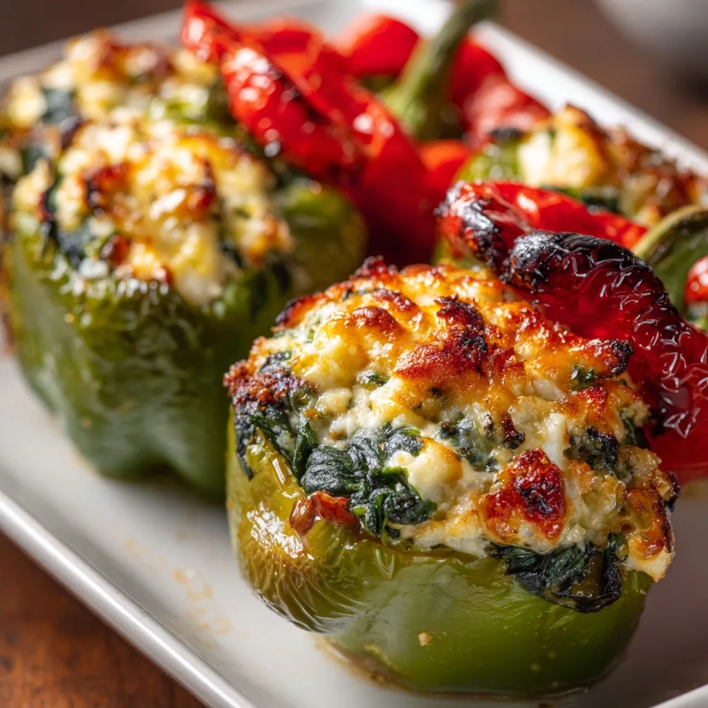 Flavorful Spinach Ricotta Stuffed Peppers Recipe
