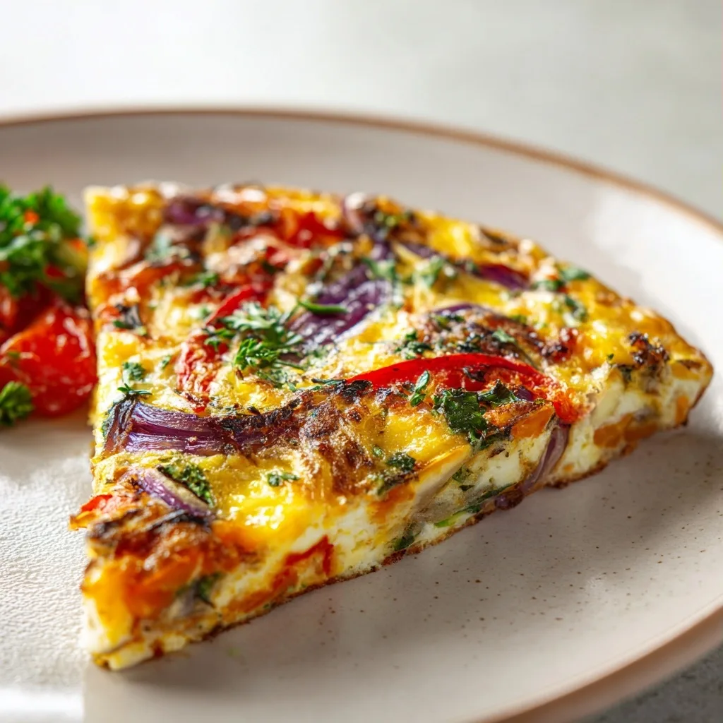 Flavorful Vegetable Frittata with Cheddar Cheese